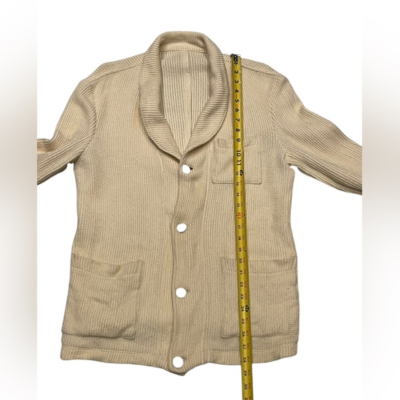 J press York st Shawl Collar Cardigan Sweater Casual Cable Knitted Button Down M - Picture 7 of 9